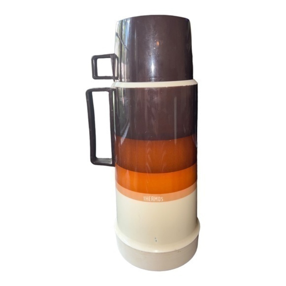 Vintage 1970s Brown Thermos Insulated
Travel Bottle